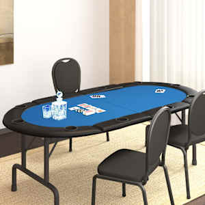 Skládací deska na poker pro 10 hráčů modrá 208 x 106 x 3 cm - obrázek 1