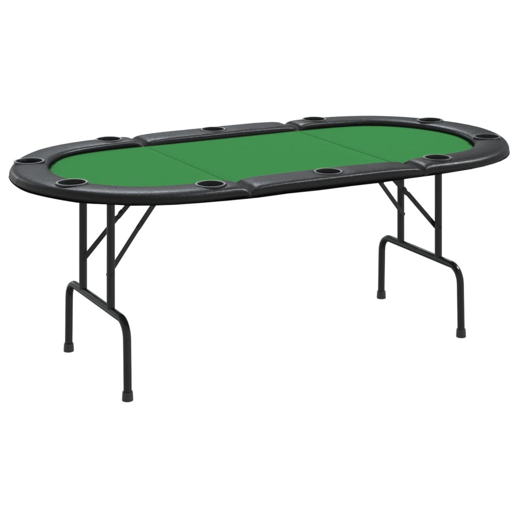 FOR Table de poker pliable 10 joueurs Vert 206x106x75 cm - Qqmora - DRG61222