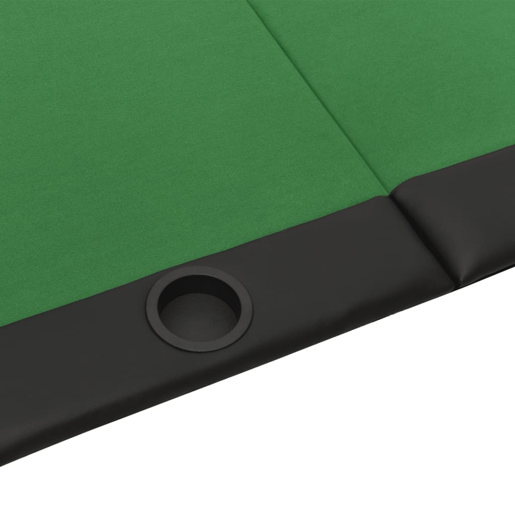 Zöld összecsukható pókerasztal 10 játékosnak 206 x 106 x 75 cm 