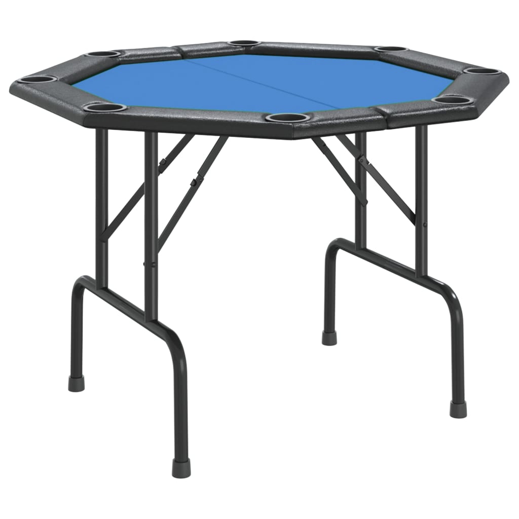  Skladací pokrový stôl pre 8 hráčov modrý 108x108x75 cm