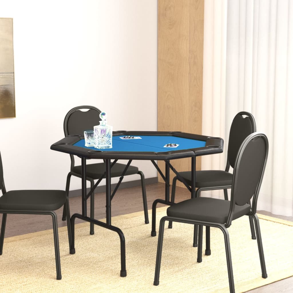 Vidaxl Masa De Poker Pliabila, 8 Jucatori, Albastru, 108x108x75 Cm