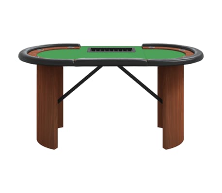 vidaXL 10-Player Poker Table with Chip Tray Green 160x80x75 cm