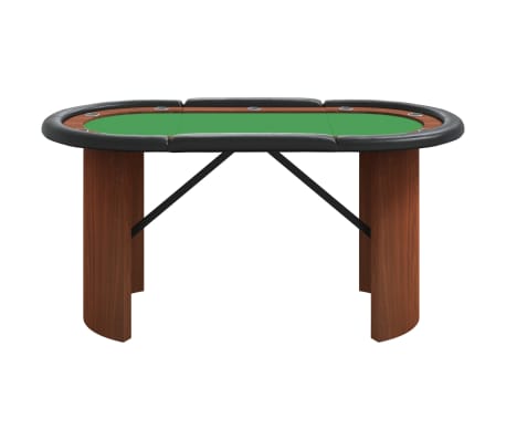 vidaXL Poker Table Green Engineered wood Medium Cup Holders