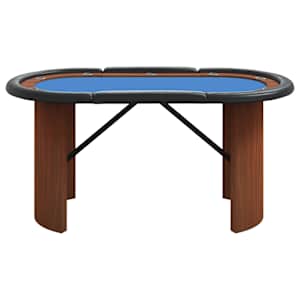 Pokerový stůl pro 10 hráčů modrý 160 x 80 x 75 cm - obrázek 3