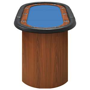 Pokerový stůl pro 10 hráčů modrý 160 x 80 x 75 cm - obrázek 4