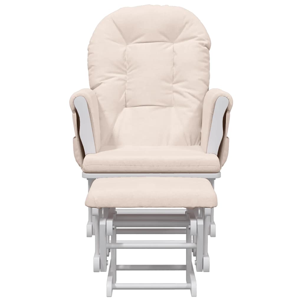 vidaXL Scaun glisant cu taburet, roz deschis, material textil