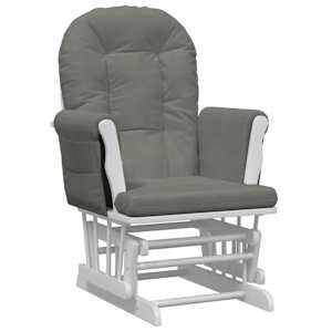 Křeslo glider se stoličkou tmavě šedé textil - obrázek 6