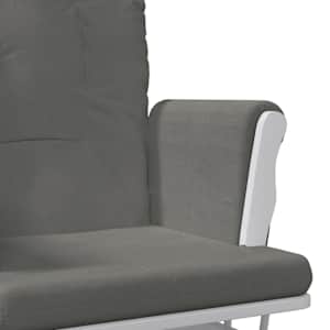 Křeslo glider se stoličkou tmavě šedé textil - obrázek 8