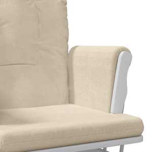 Křeslo glider se stoličkou krémově bílé textil - obrázek 8