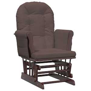 Křeslo glider se stoličkou hnědé textil - obrázek 6