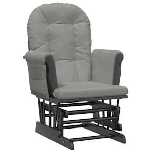 Křeslo glider se stoličkou světle šedé textil - obrázek 6