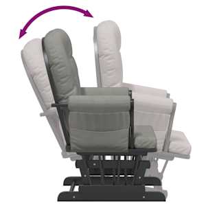 Křeslo glider se stoličkou světle šedé textil - obrázek 9
