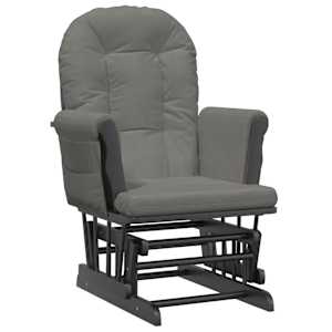 Křeslo glider se stoličkou tmavě šedé textil - obrázek 6