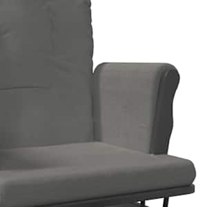 Křeslo glider se stoličkou tmavě šedé textil - obrázek 8