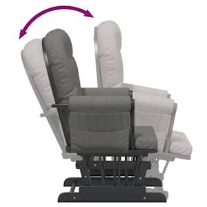 Křeslo glider se stoličkou tmavě šedé textil - obrázek 9