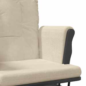 Křeslo glider se stoličkou krémově bílé textil - obrázek 8