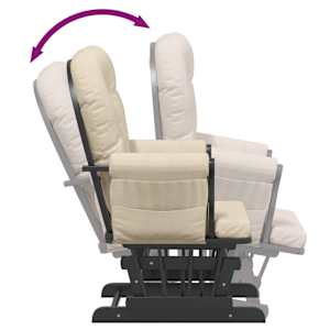 Křeslo glider se stoličkou krémově bílé textil - obrázek 9