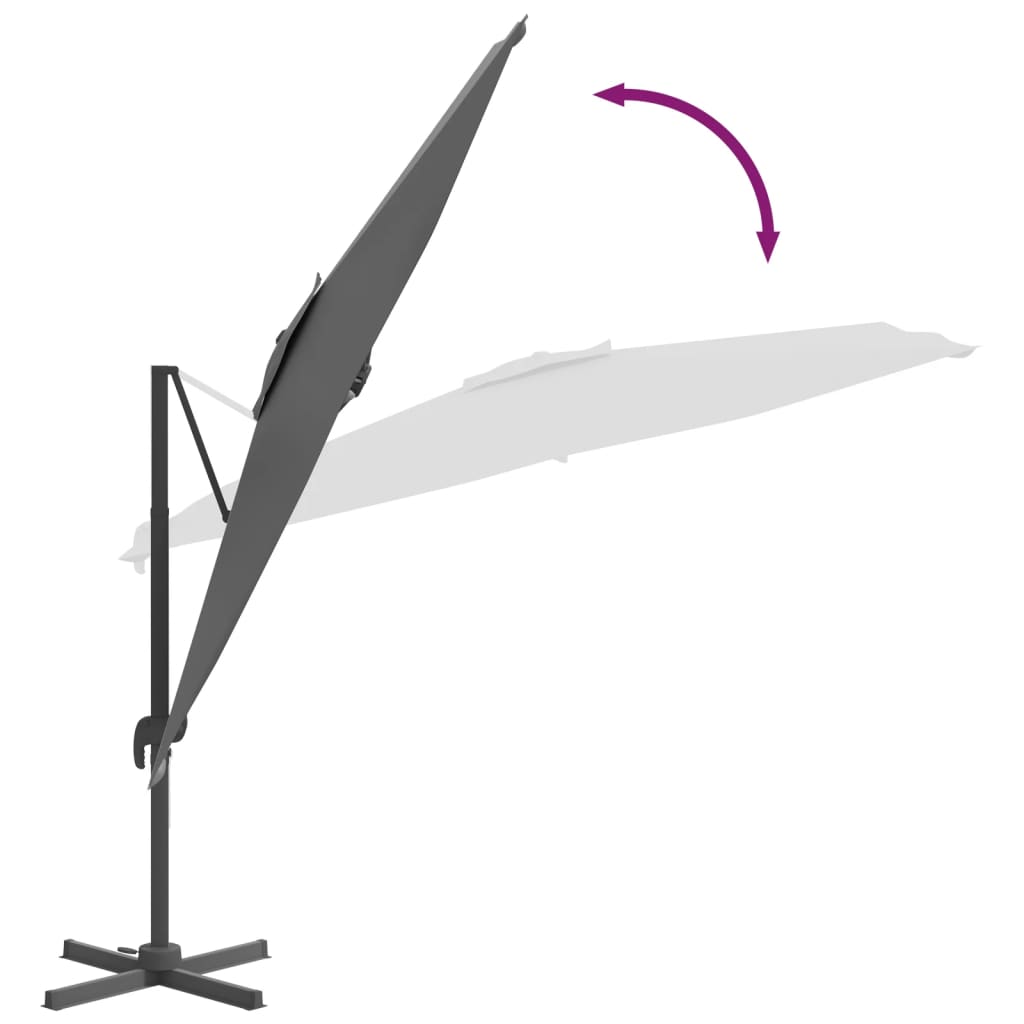 Konzolový slunečník s hliníkovou tyčí antracitový 300 x 300 cm