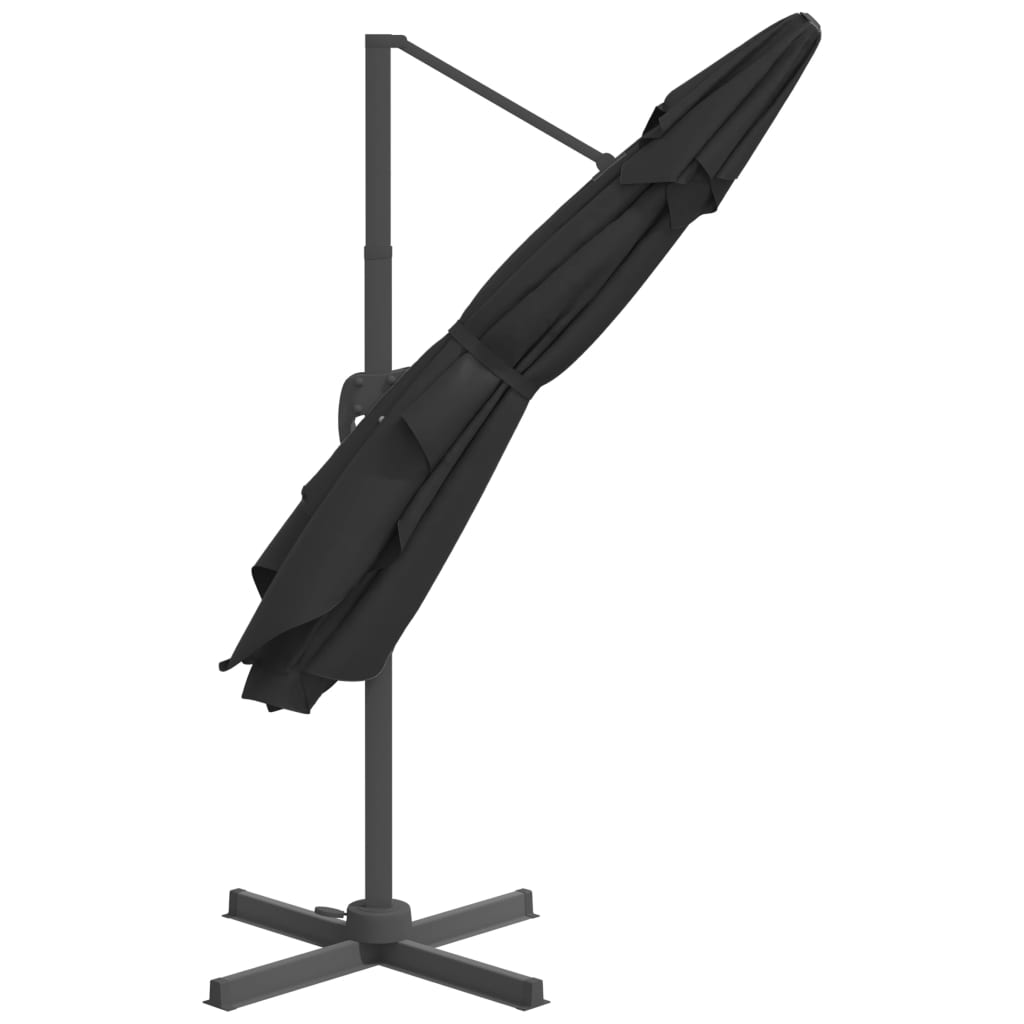 Konzolový slunečník s hliníkovou tyčí černý 400 x 300 cm