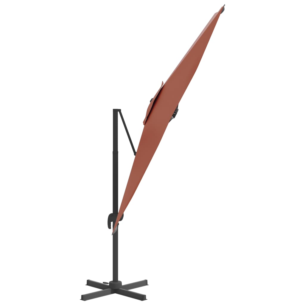Konzolový slunečník s hliníkovou tyčí terakota 300 x 300 cm