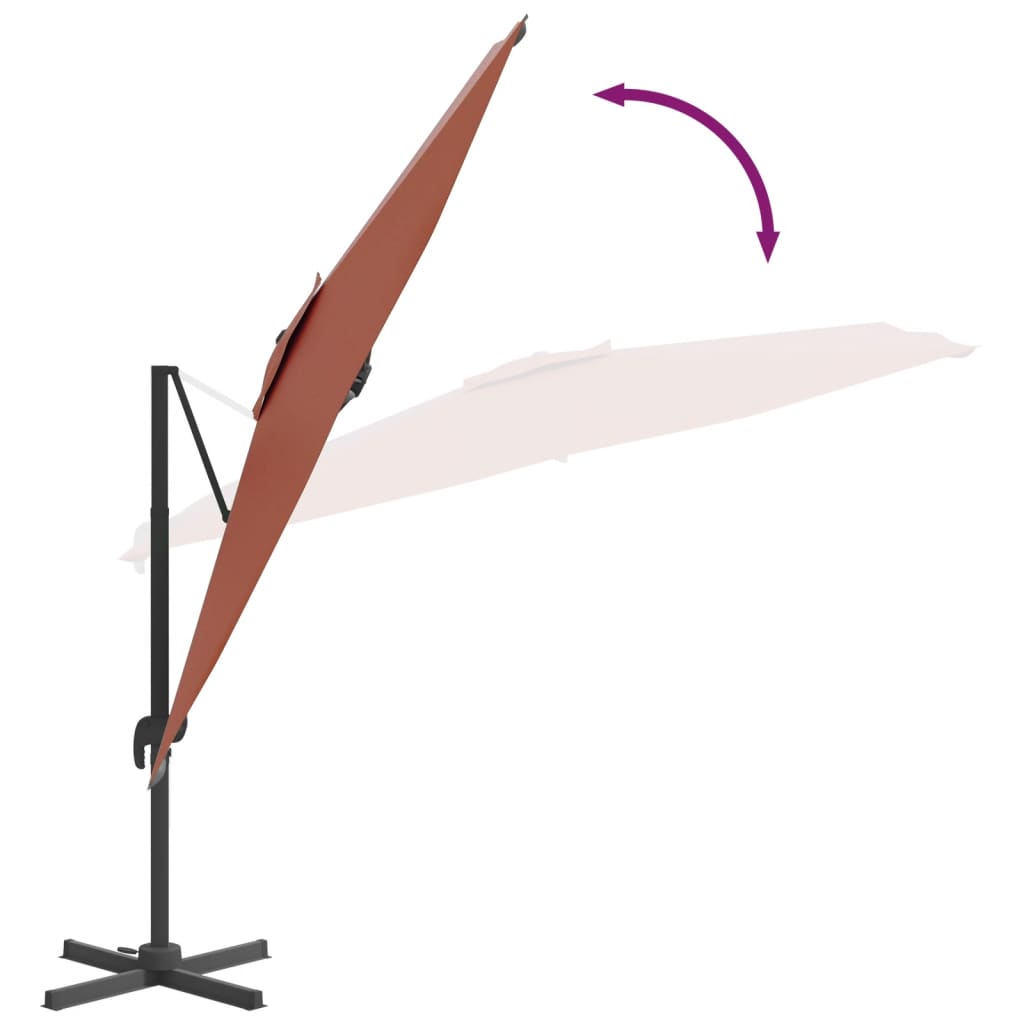 Konzolový slunečník s hliníkovou tyčí terakota 400 x 300 cm
