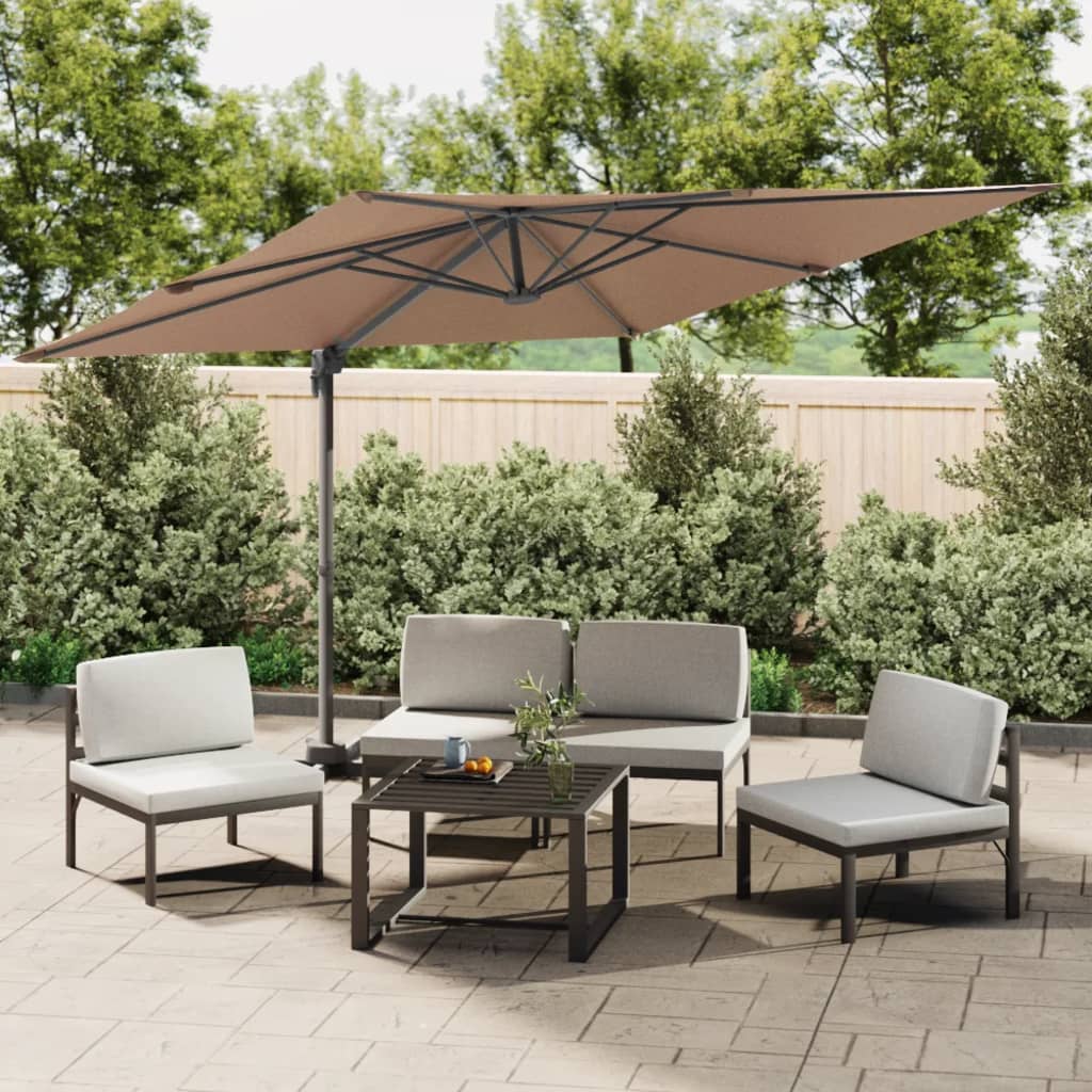 vida XL LED-Ampelschirm Taupe 400x 300 cm