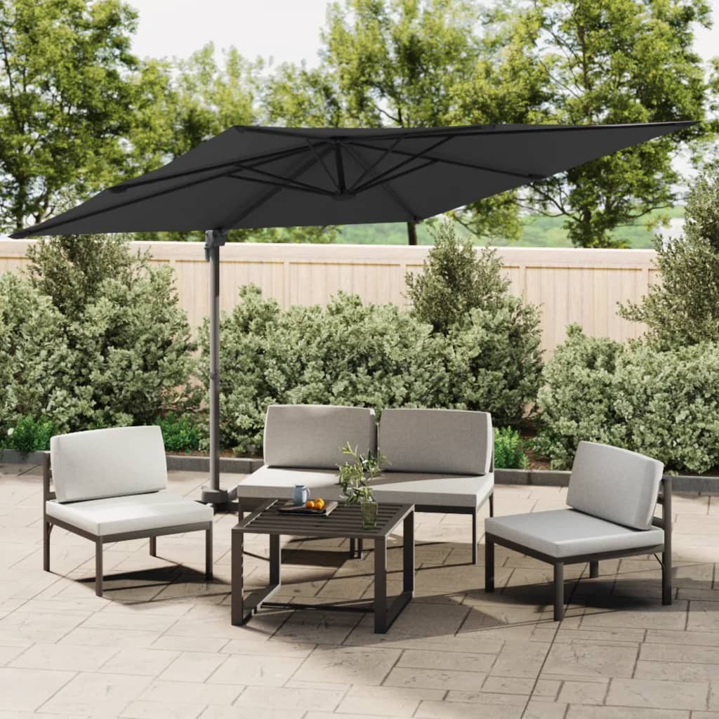 vida XL LED-Ampelschirm Schwarz 400x 300 cm