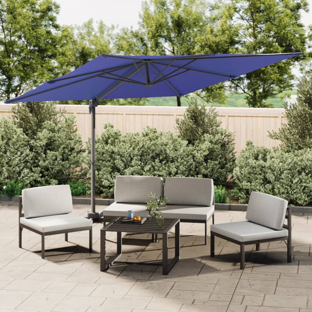 vida XL LED-Ampelschirm Azurblau 400x 300 cm