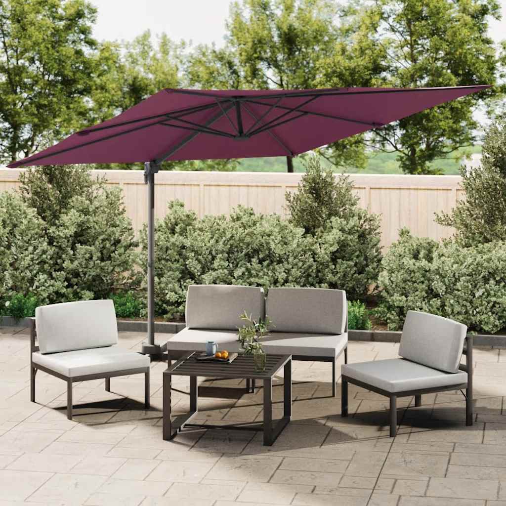 vida XL LED-Ampelschirm Bordeauxrot 400x 300 cm