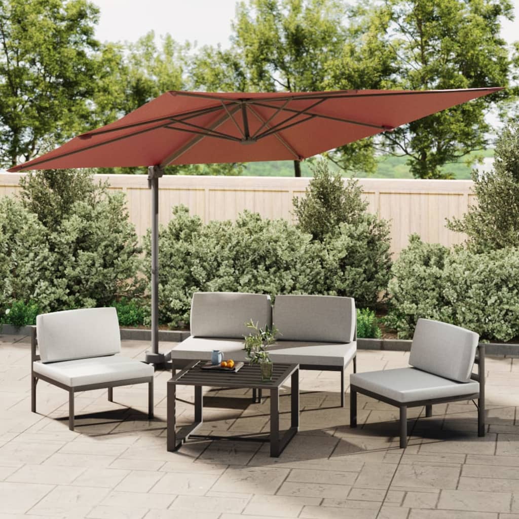 vida XL LED-Ampelschirm Terrakotta 400x 300 cm