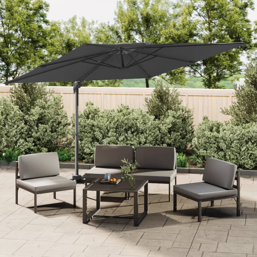 vida XL Ampelschirm mit Doppeldach Anthrazit 300x 300 cm