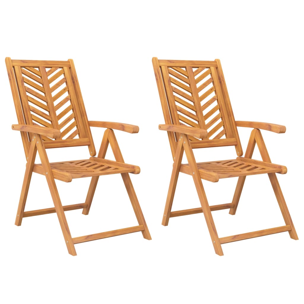 VidaXL Reclining Garden Chairs 2 Pcs Solid Wood Acacia