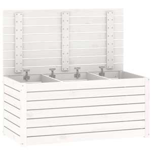 Zahradní box bílý 101 x 50,5 x 46,5 cm masivní borové dřevo - obrázek 6