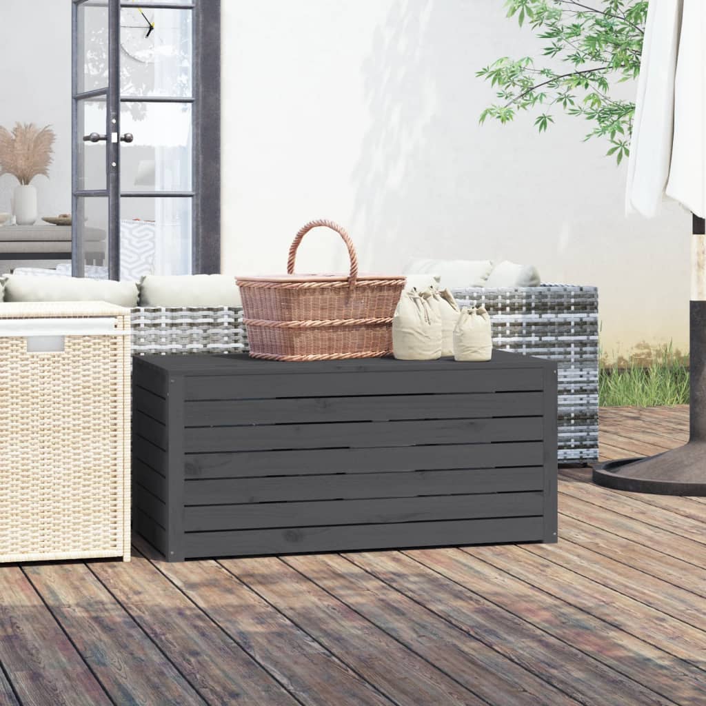 vida XL Gartenbox Grau 101x 50,5x 46,5 cm Massivholz Kiefer