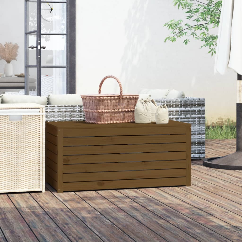 Gartenbox Honigbraun 101×50,5×46,5 cm Massivholz Kiefer