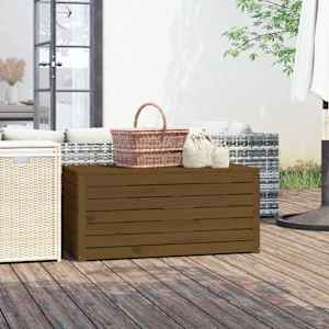 Vrtna škatla medeno rjava 101x50,5x46,5 cm trdna borovina