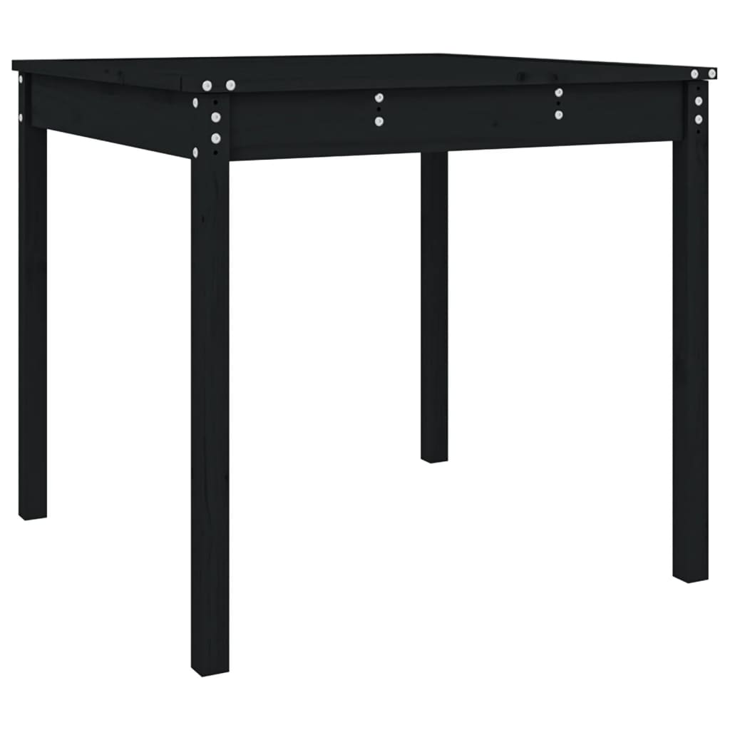 vidaXL Zahradní stůl černý 82,5 x 82,5 x 76 cm masivní borové dřevo