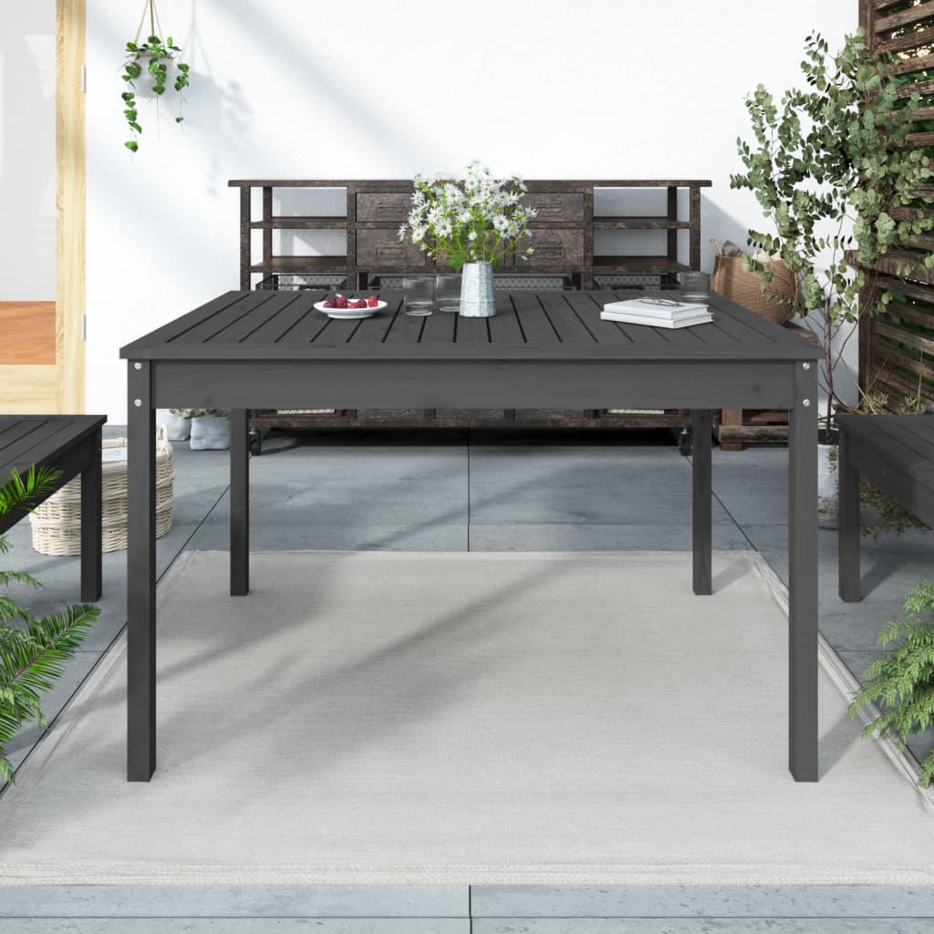 vidaXL Table de jardin gris 121x82,5x76 cm bois massif de pin