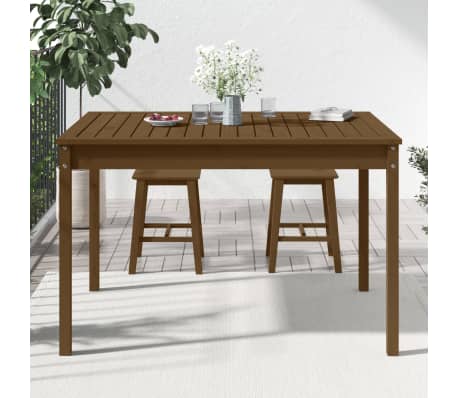 vidaXL Τραπέζι Κήπου Μελί 121 x 82,5 x 76 εκ. από Μασίφ Ξύλο Πεύκου
