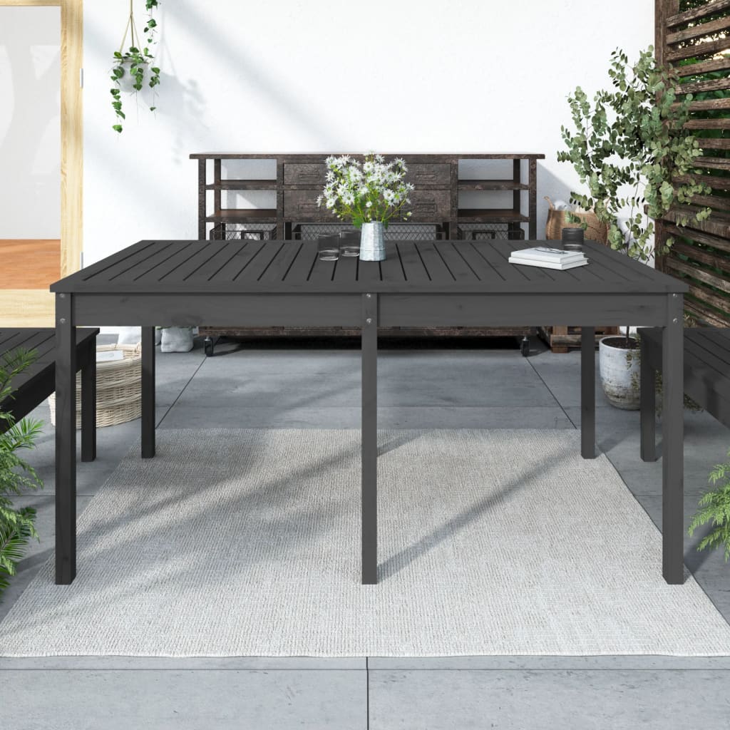 vidaXL Table de jardin gris 159,5x82,5x76 cm bois massif de pin