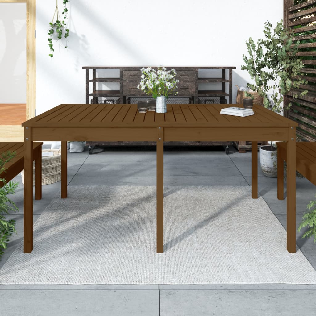 vida XL Gartentisch Honigbraun 159,5x 82,5x 76 cm Massivholz Kiefer