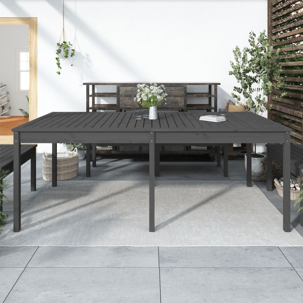 vida XL Gartentisch Grau 203,5x 100x 76 cm Massivholz Kiefer