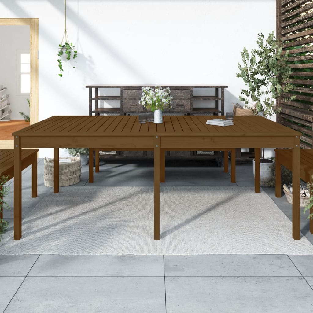 vidaXL Table de jardin marron miel 203,5x100x76 cm bois massif de pin