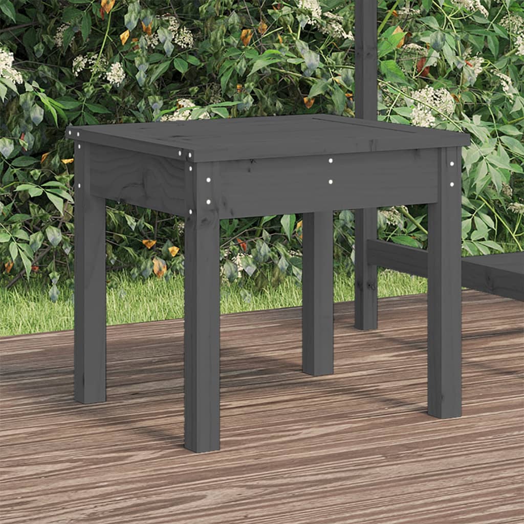 vidaXL Tr&auml;dg&aring;rdsb&auml;nk gr&aring; 50x44x45 cm massiv furu
