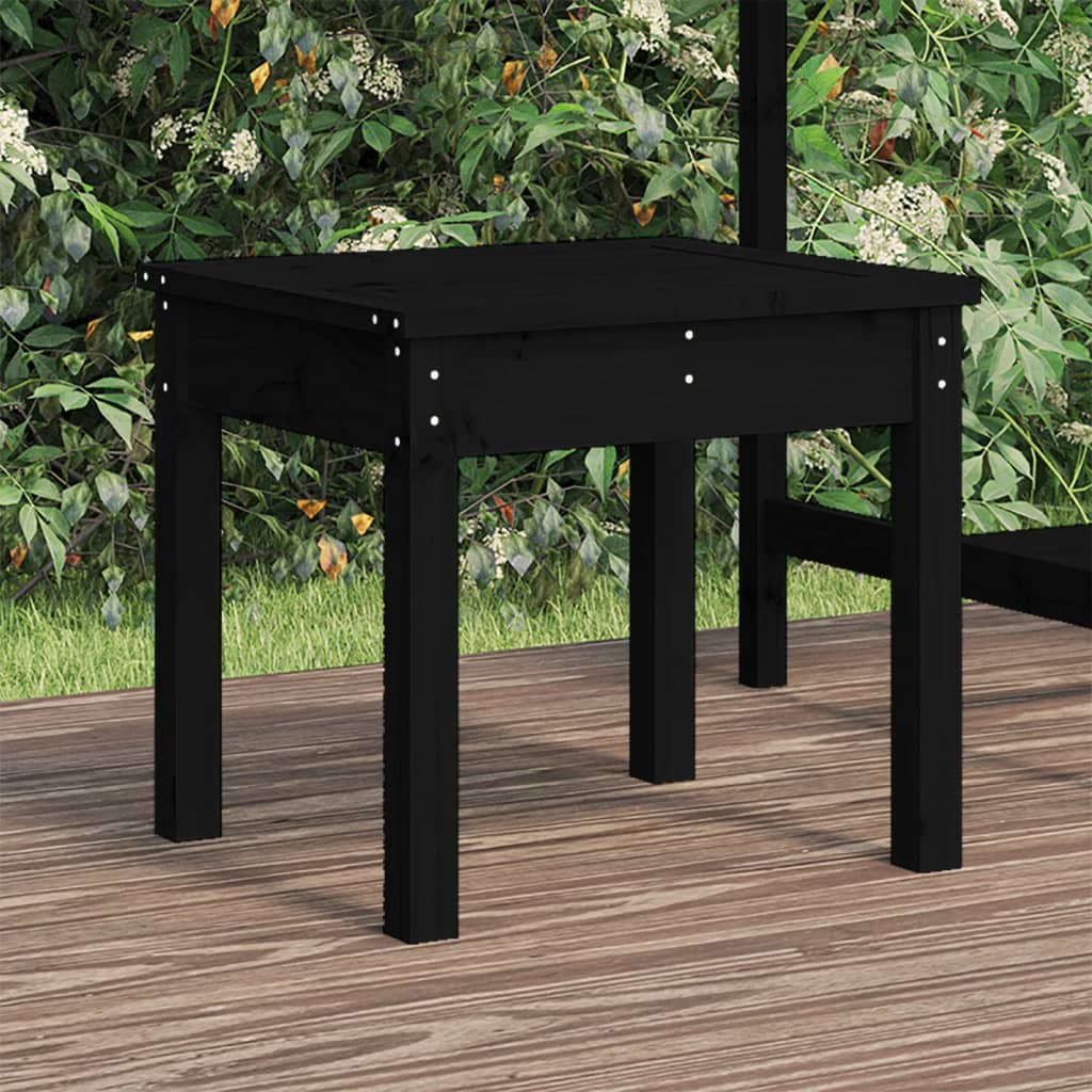 vida XL Gartenbank Schwarz 50x 44x 45 cm Massivholz Kiefer