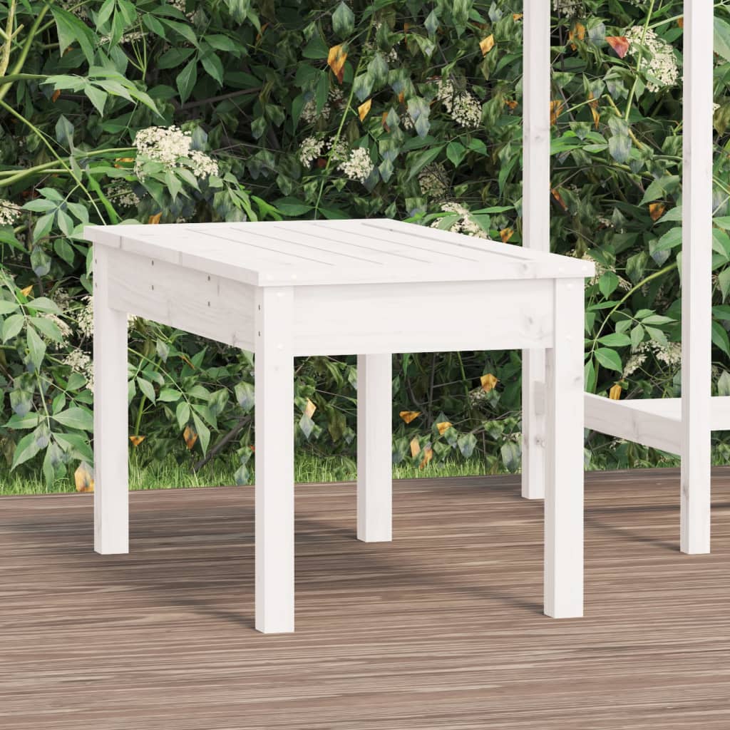 vida XL Gartenbank Weiß 80x 44x 45 cm Massivholz Kiefer
