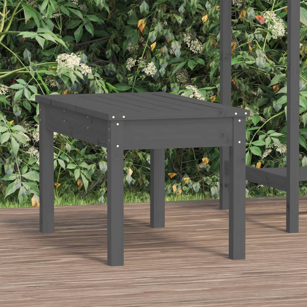 vidaXL Tr&auml;dg&aring;rdsb&auml;nk gr&aring; 80x44x45 cm massiv furu