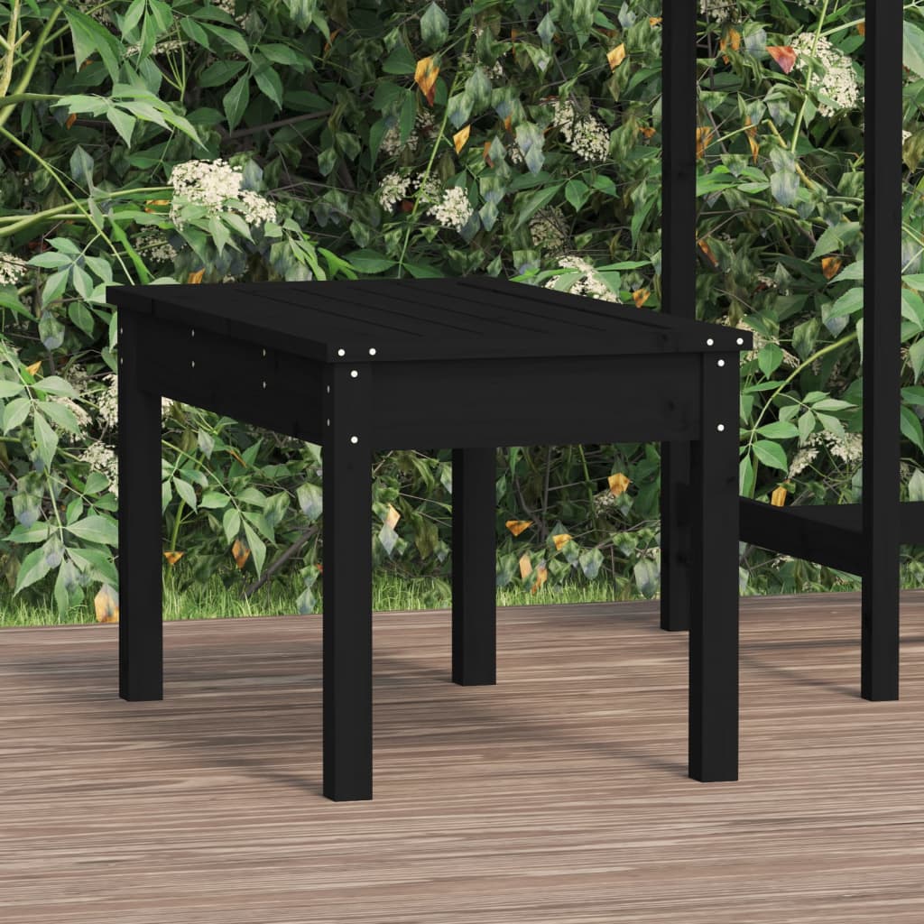 vida XL Gartenbank Schwarz 80x 44x 45 cm Massivholz Kiefer