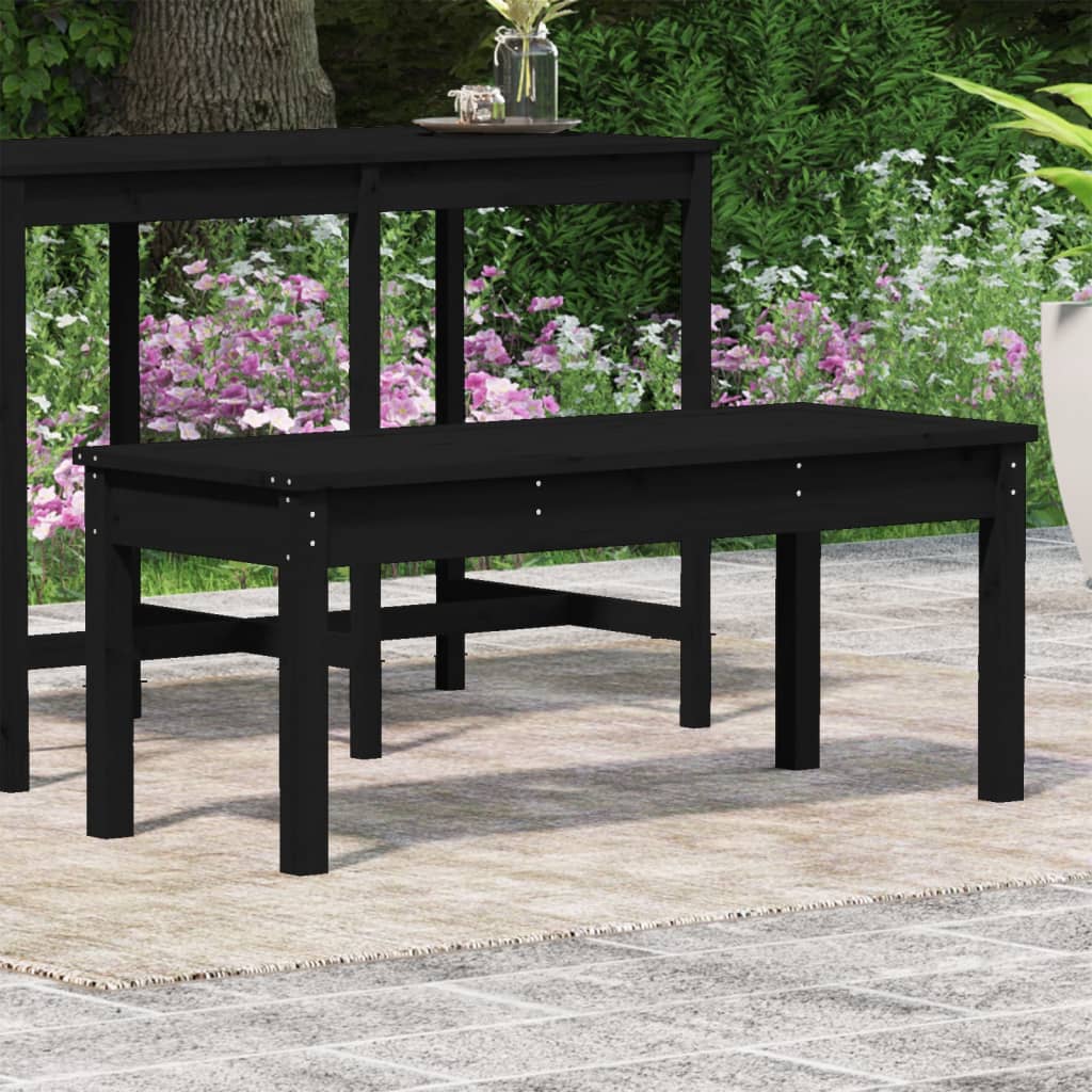 Thumbnail - vidaXL Gartenbank Schwarz 109x44x45 cm Massivholz Kiefer
