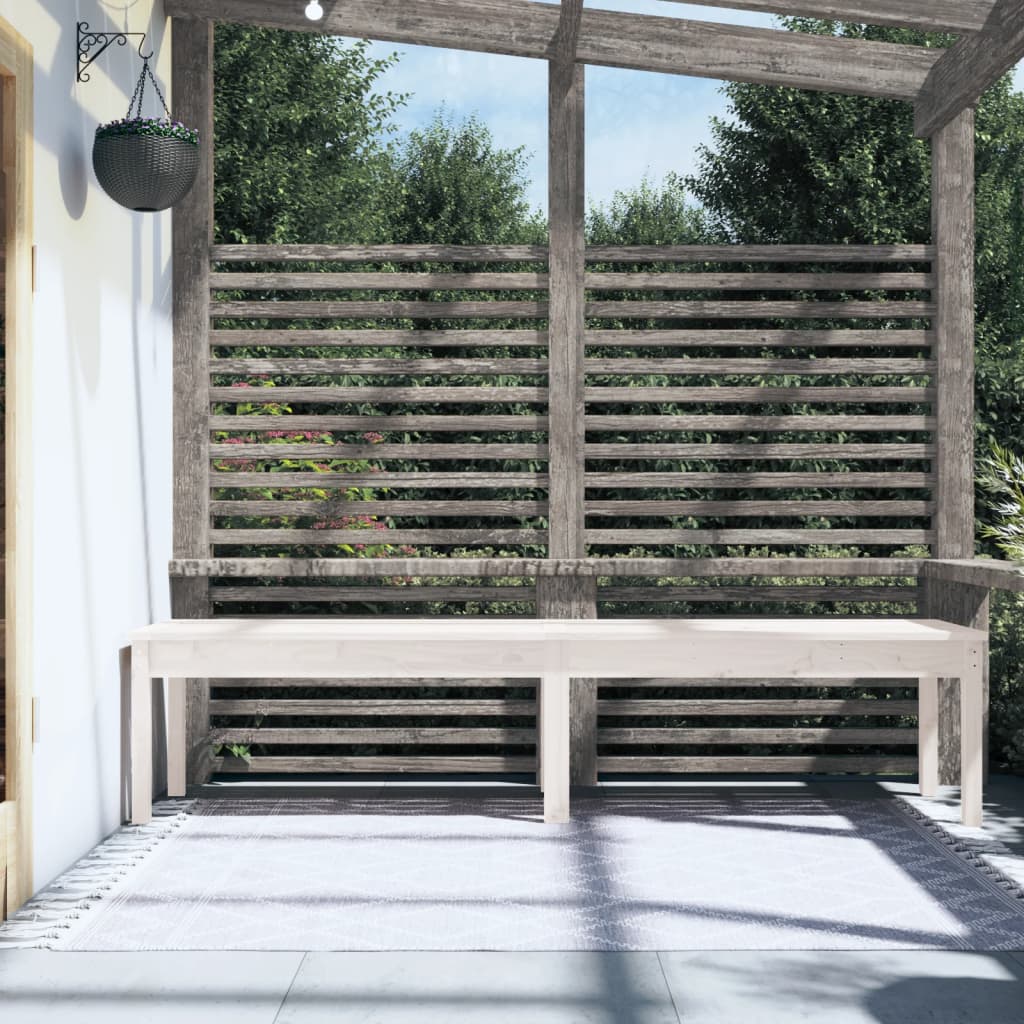 vidaXL Tuinbank 2-zits 203,5x44x45 cm massief grenenhout wit afbeelding